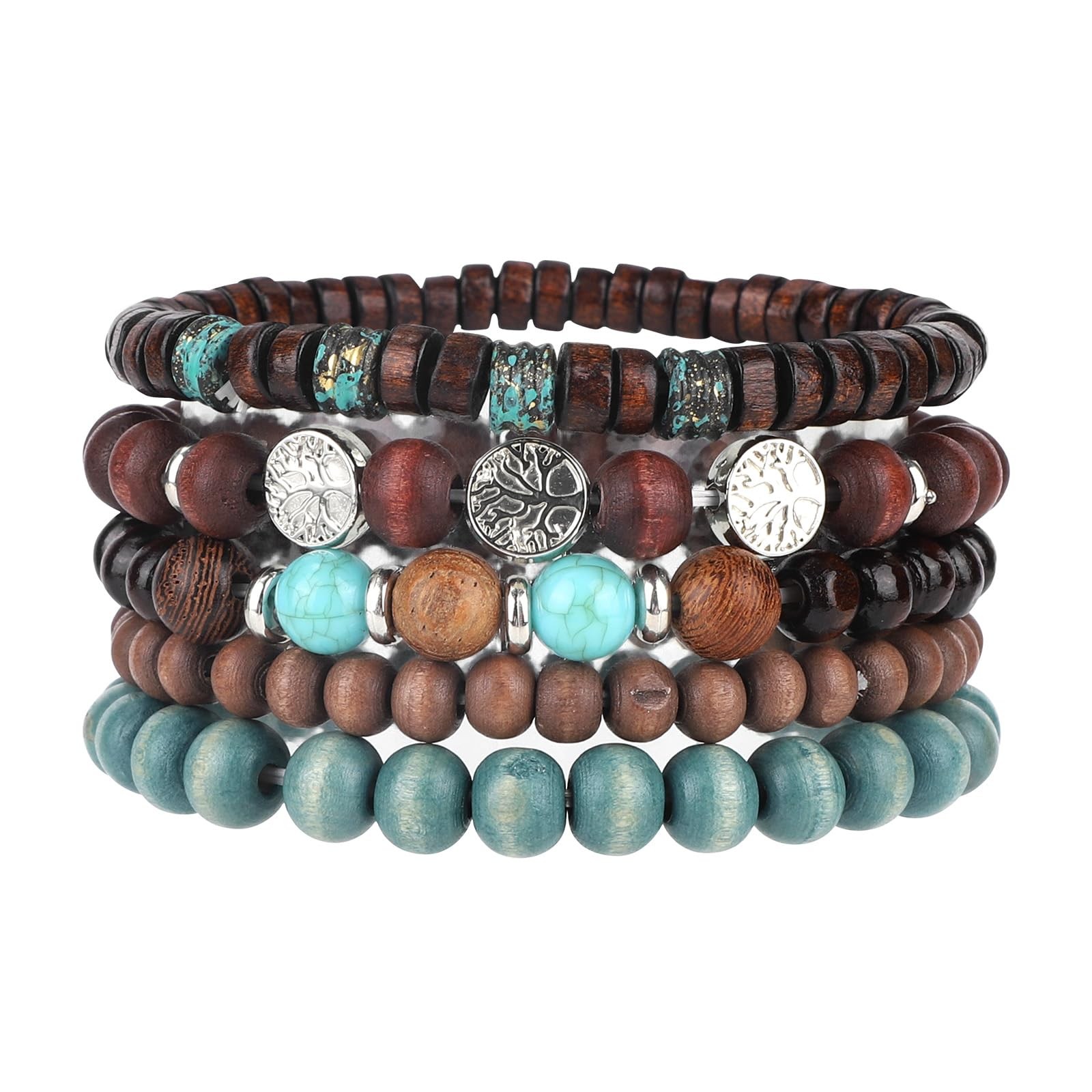 Mikovivi 5pcs Life Tree Beaded Adjustable, as shown in the detailed picture