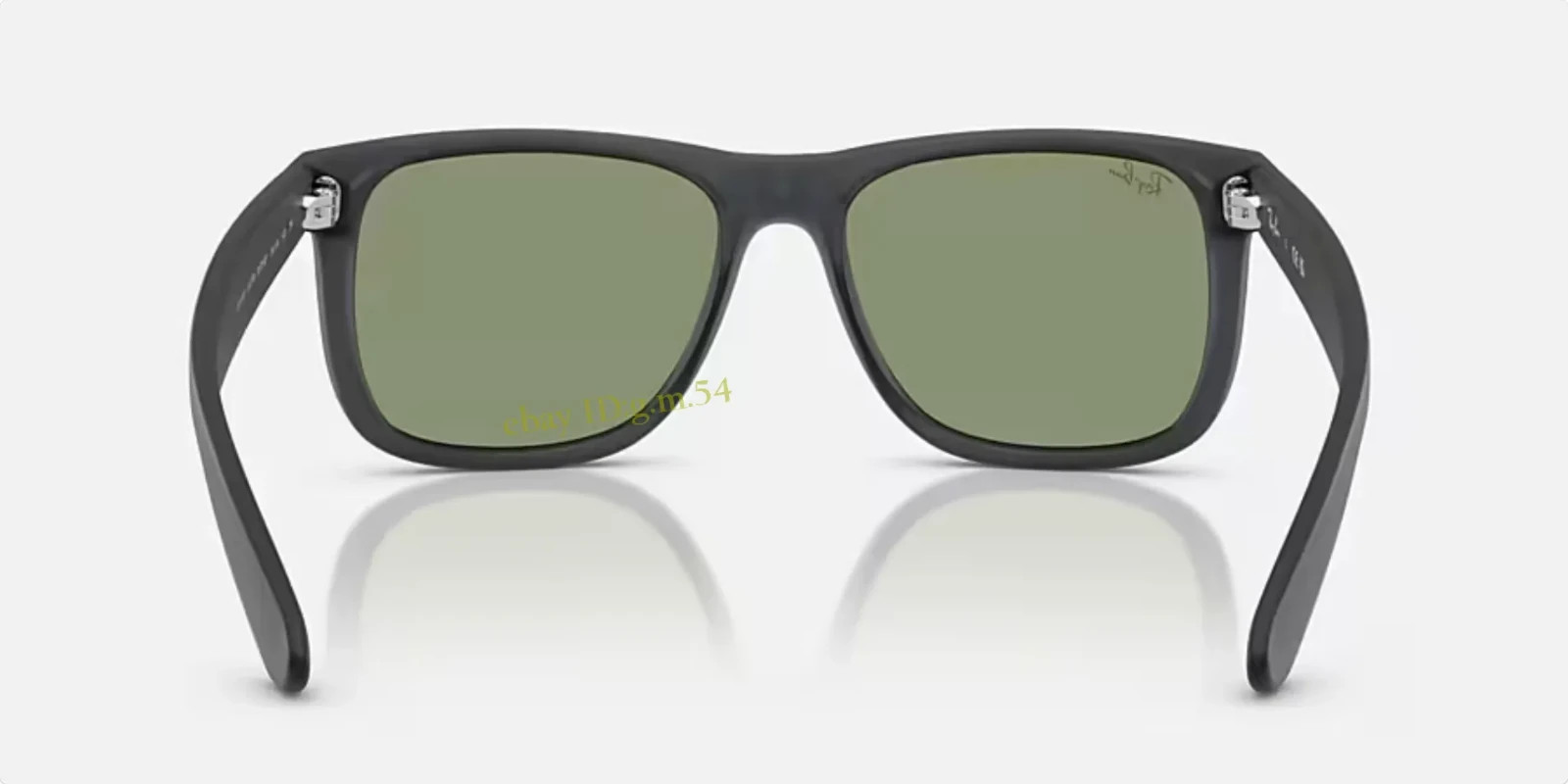 Ray-Ban Justin Classic RB4165 Matte Opal Grey Nylon Green Lens Sunglasses 54 UV