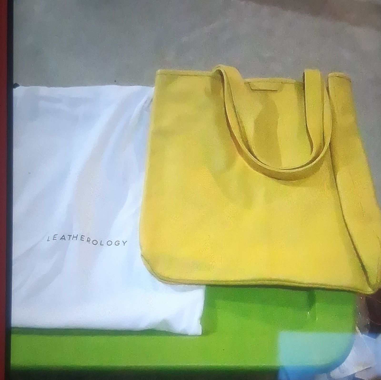 Leatherology Yellow Solid Tote Handbag for Women w/ Shoulder Strap & Dust Bag