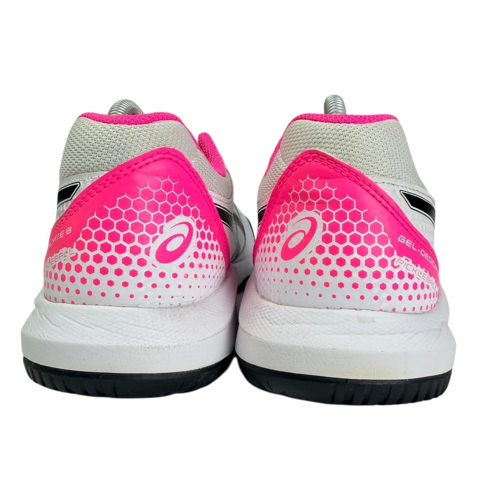 ASICS Gel Dedicate 8 Pickleball Sneakers Women 10 White Pink Athletic Shoes