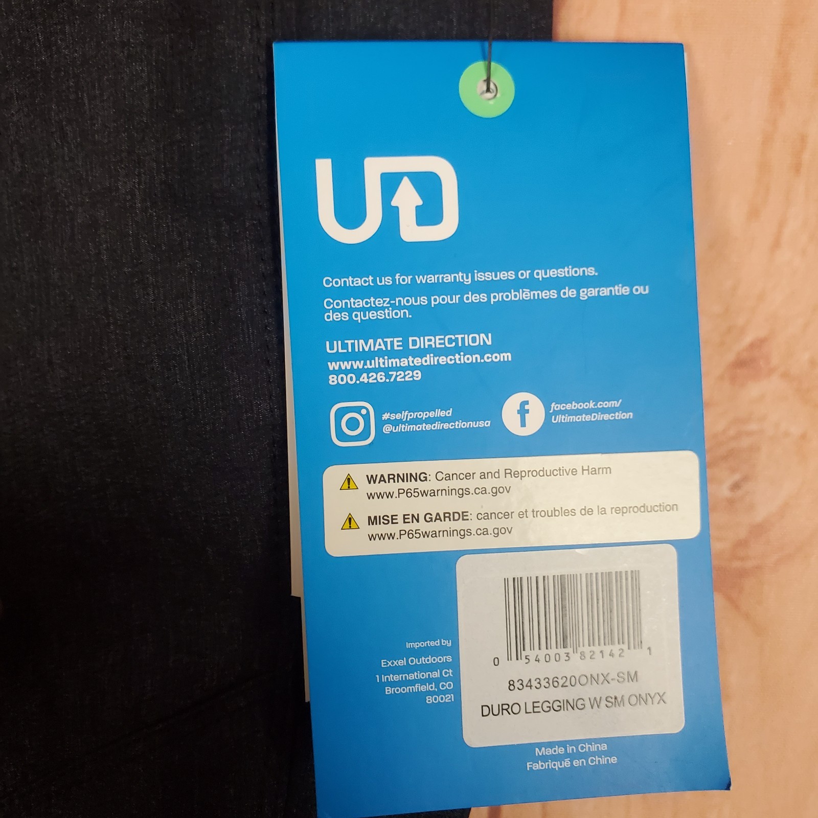 Ultimate Direction Duro Leggings Womens Small Black Logo Stretch Athletic Hiking