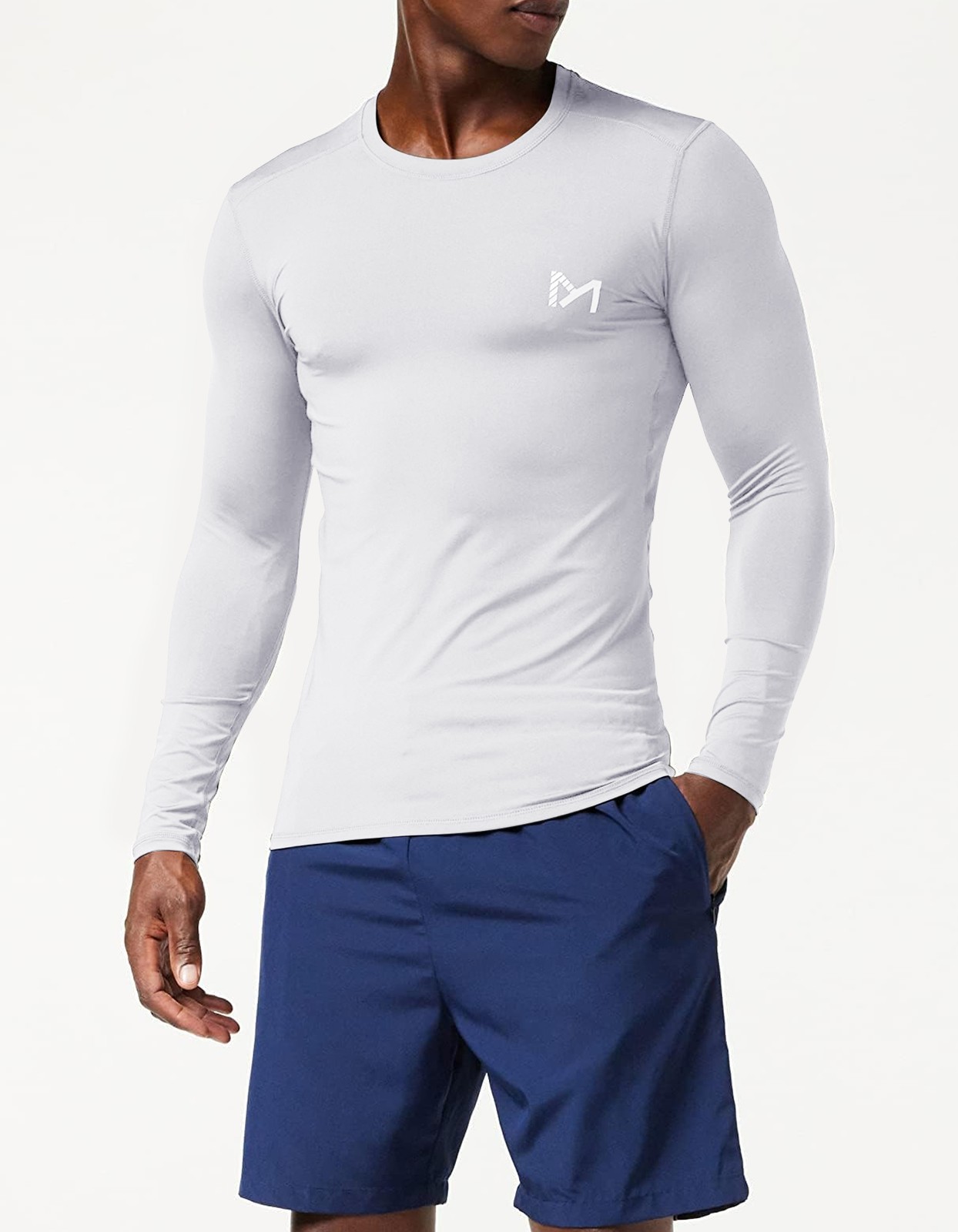 2Pack Men Compression Long Sleeve Shirts Undershirts Workout Gym Sports Running