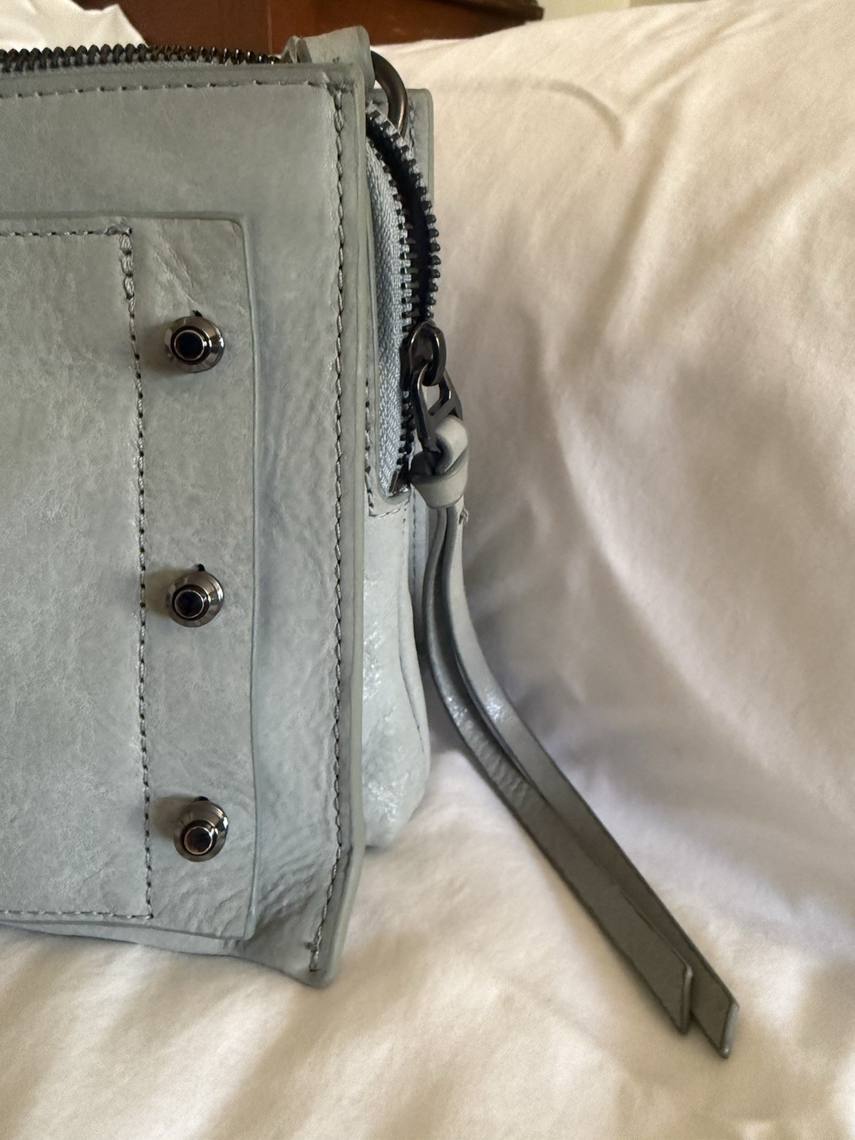 Botkier Warren City Small Leather Crossbody Messenger Sky Blue Leather Women Bag