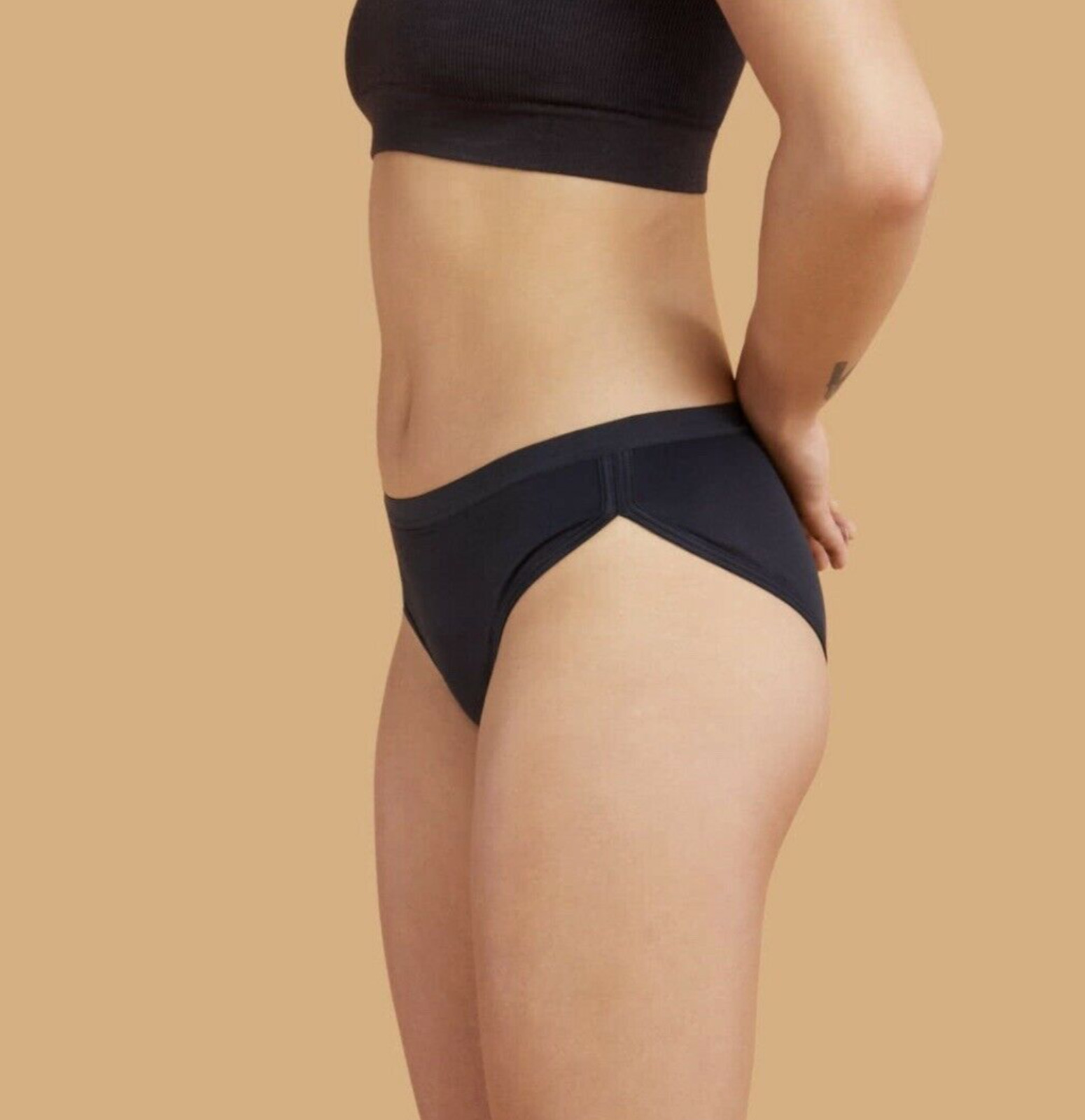 Thinx Period Proof Sport Brief Underwear, Moderate Absorbent – Black, 3XL