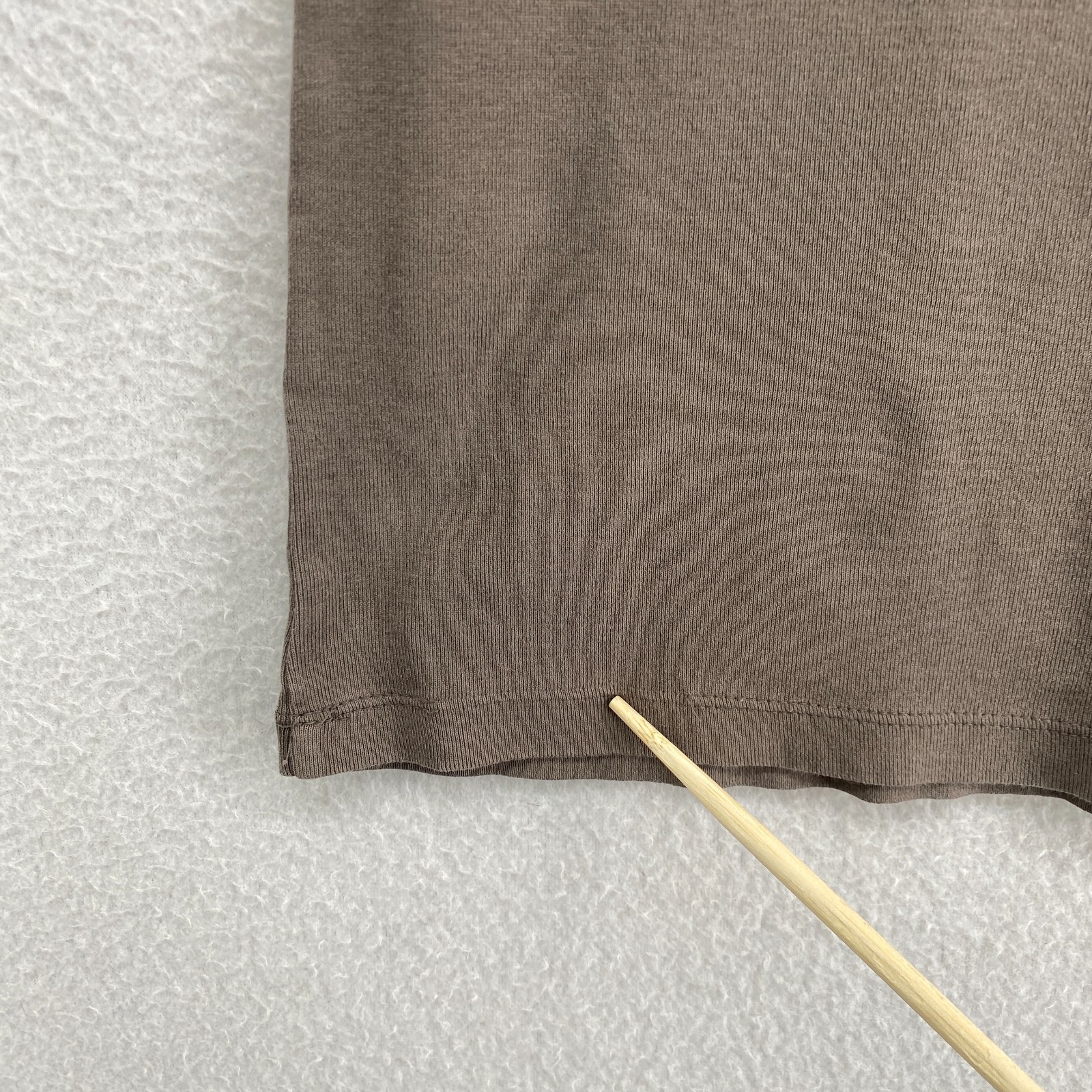 EILEEN FISHER Tank Top M Organic Cotton Ribbed Jersey Cami Slim Scoop Neck Brown