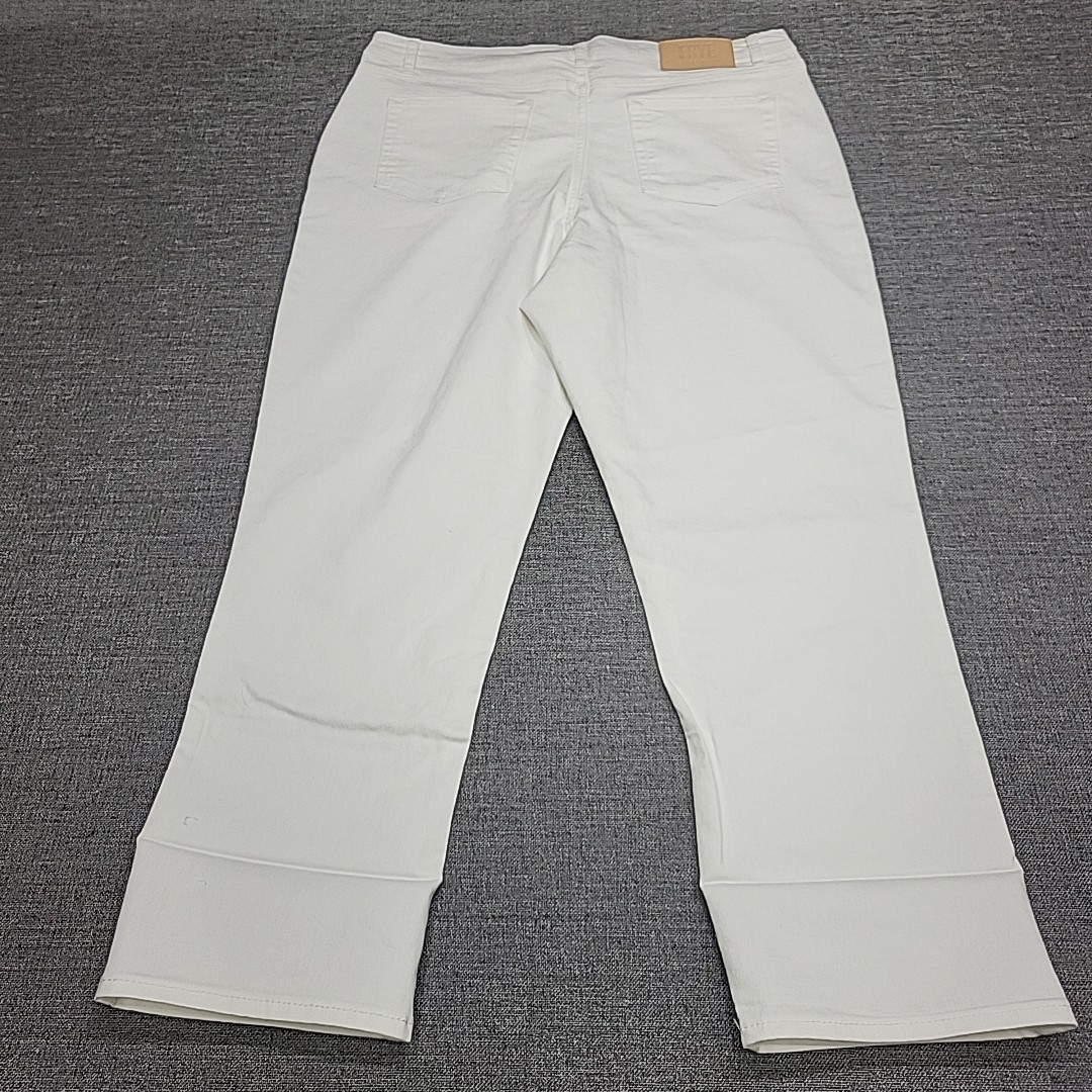Frye Womens Button Zip Fly Straight Leg Jeans with Pockets Off White Size 16/34