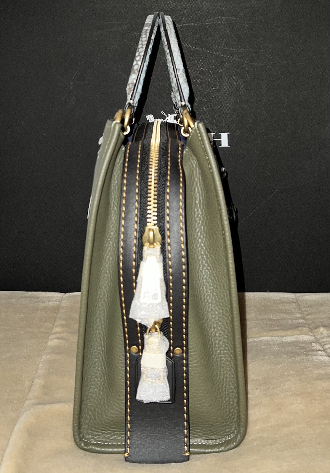 Coach 1941 MTO Rogue Bag In Colorblock With Snakeskin Detail, Style 59997, NWT!