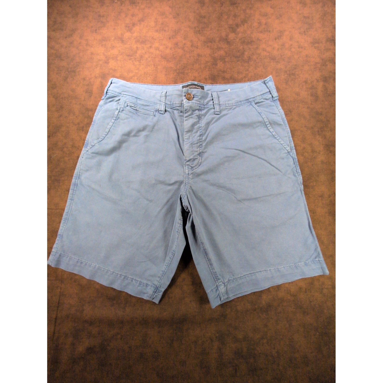 American Eagle Classic Chino Shorts Mens 34 Dusty Blue Next Level Flex Stretch