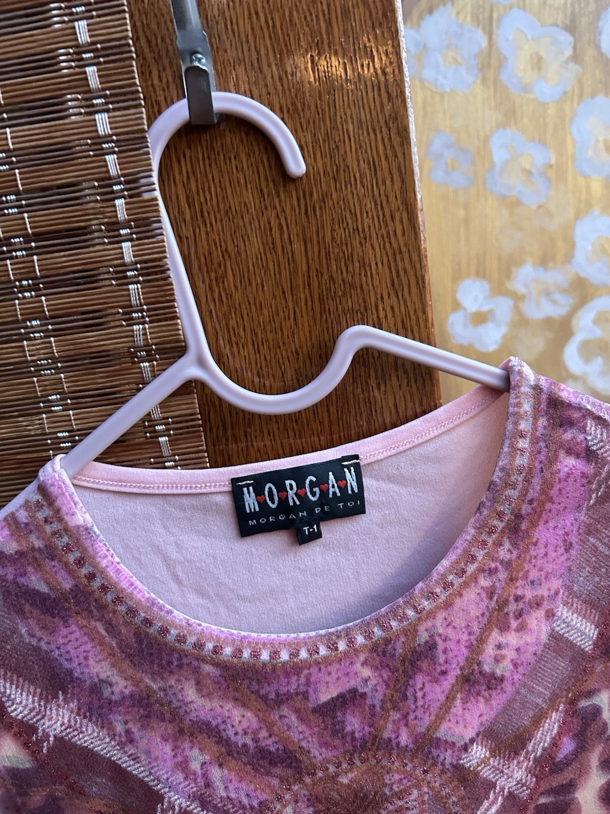 Vintage Y2K Morgan de Toi Pink Sheer Mesh Leopard Print Tank Top Sz 1