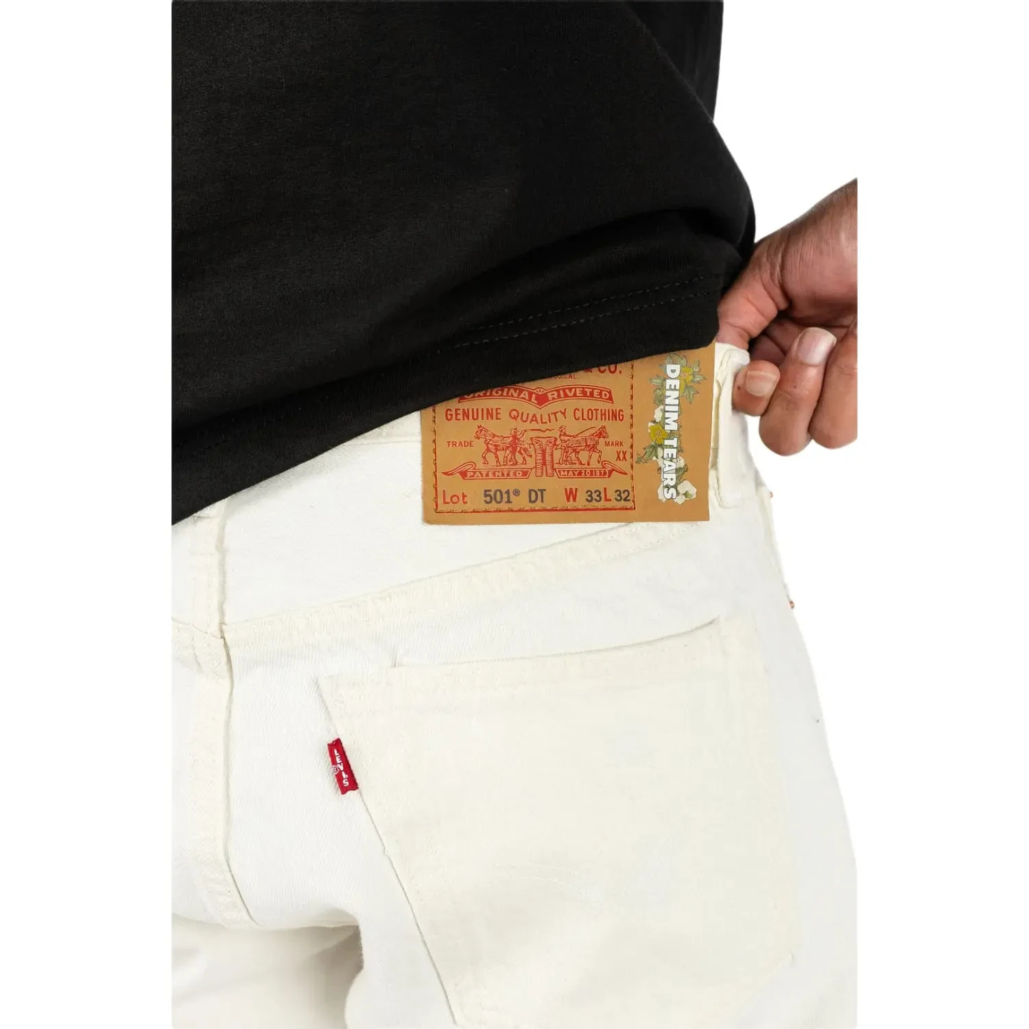 Denim Tears x Levis 501 DT Cotton Wreath White Jeans Men Size”s Tremaine