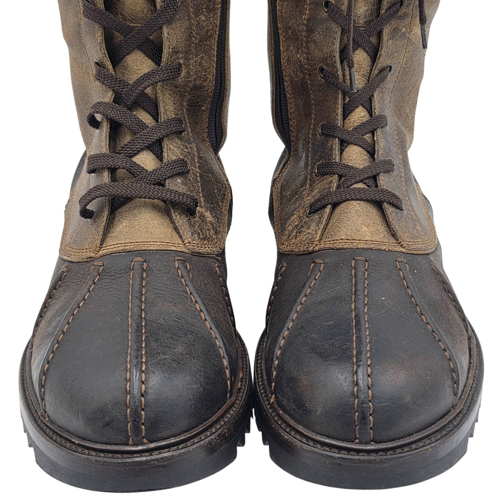 Cesare Paciotti Italy Mens Size 8UK 9US Brown Leather Laced up Tall Combat Boots