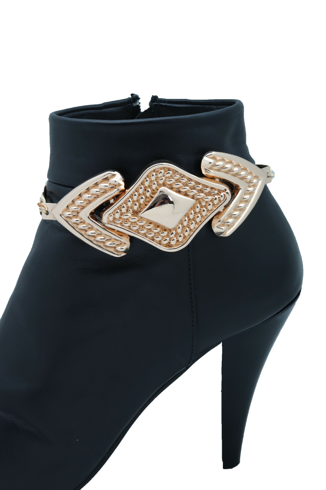 Women Gold Color Metal Chain Boot Bracelet Western Shoe Anklet Arrow Bling Charm
