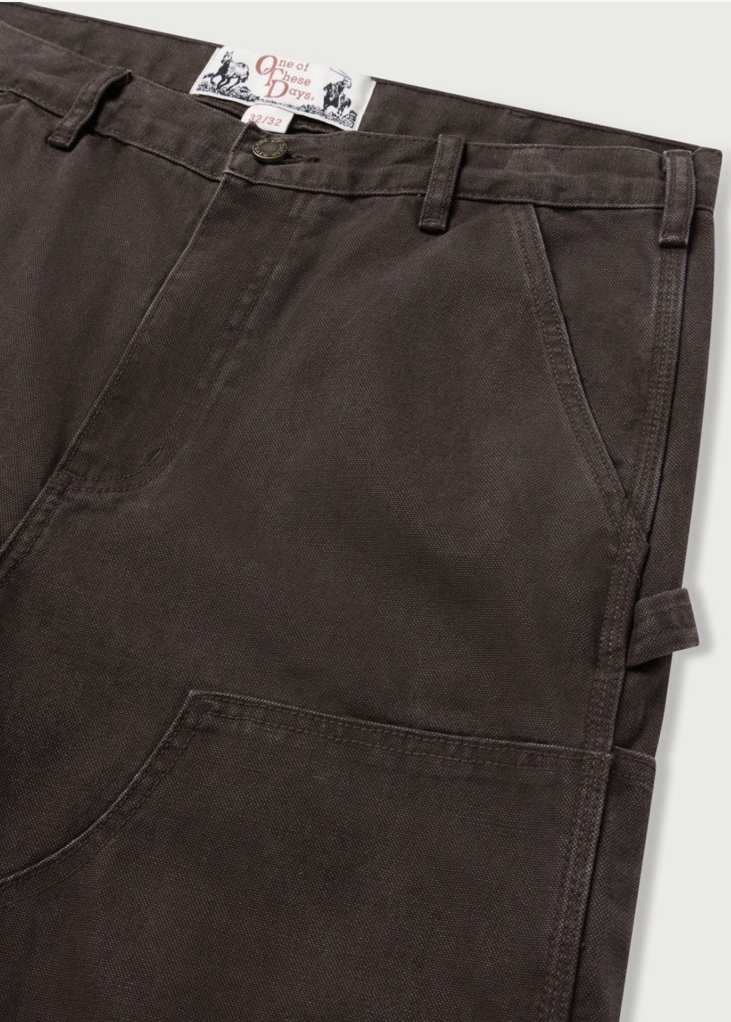 One of These Days Men’s Brown Twill Workwear Pants Straight Fit Hammer Loop