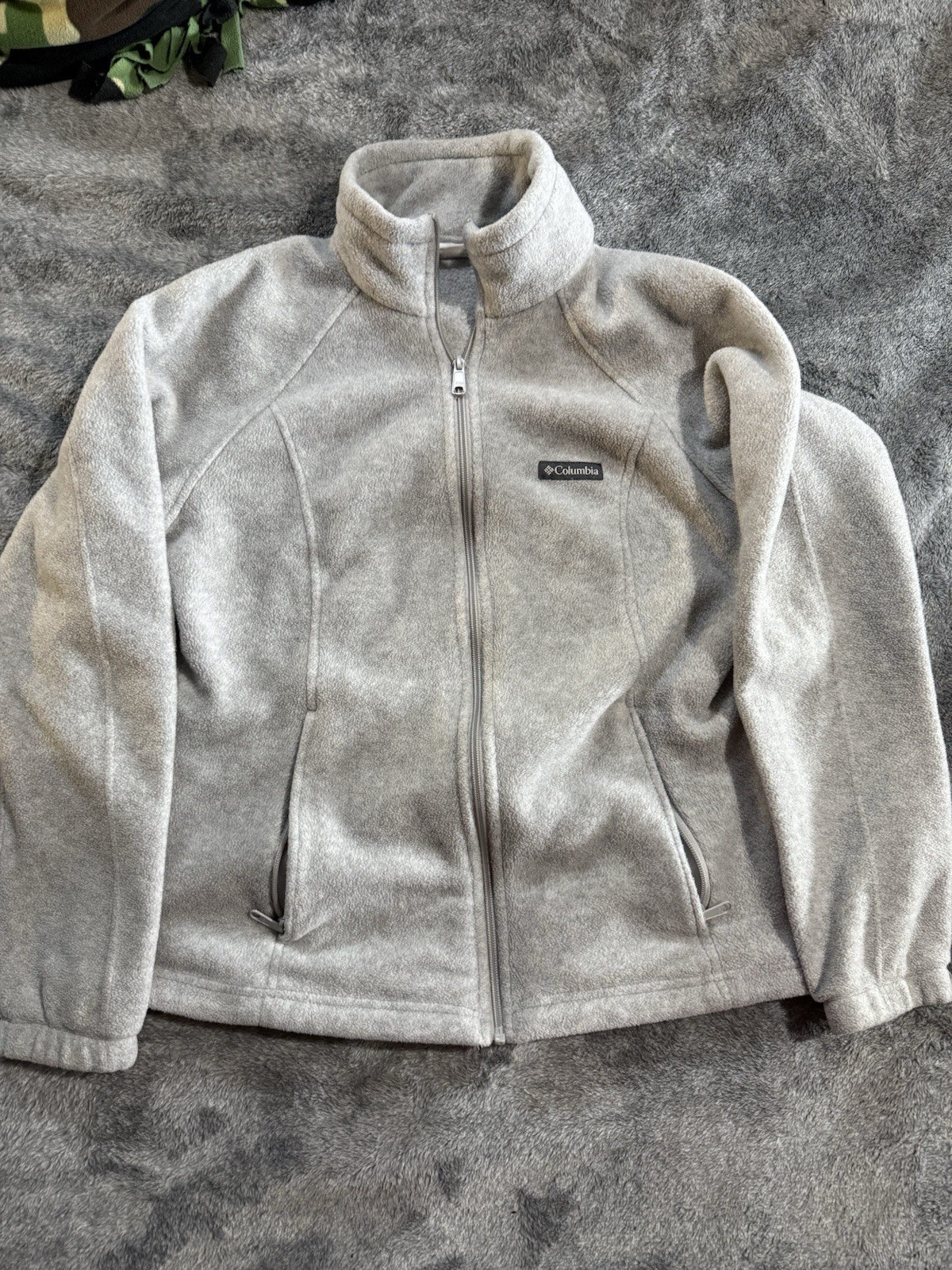 Columbia Gray Fleece Zip Up Jacket | Ideal for Any Season L