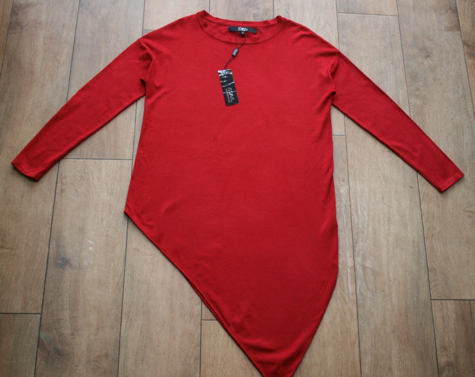 NEW&TAGS JULIEN MACDONALD STAR knitted jumper dress SIZE 8 asymmetric wool look