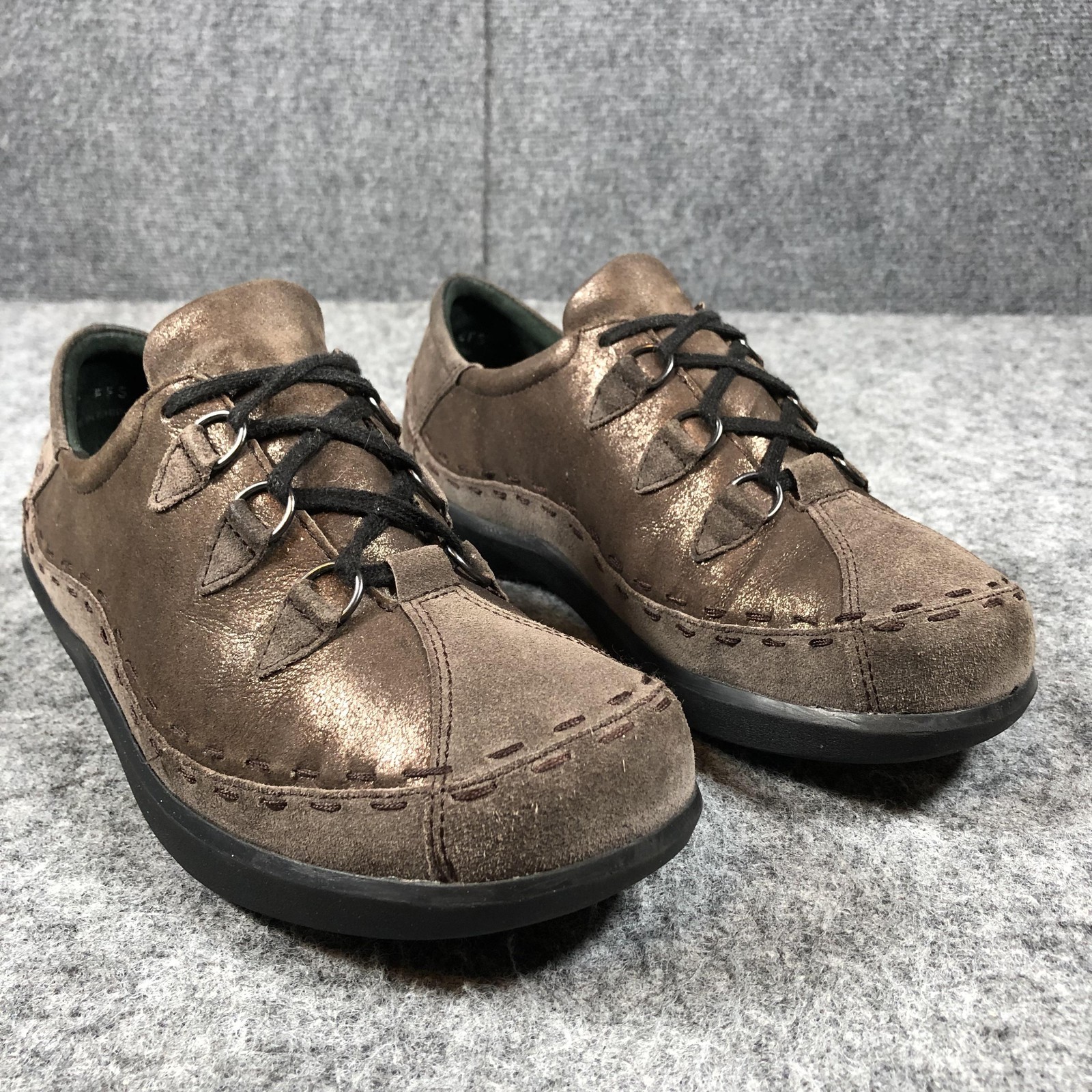 Ziera Womens 10.5 Brown Suede Lace Up Comfort Walking Casual Sneakers