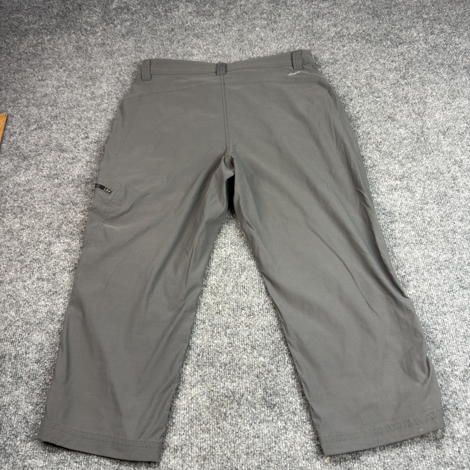 Eddie Bauer Rainier Capri Pants Womens 12 Gray Stretch Hiking Fishing Travel