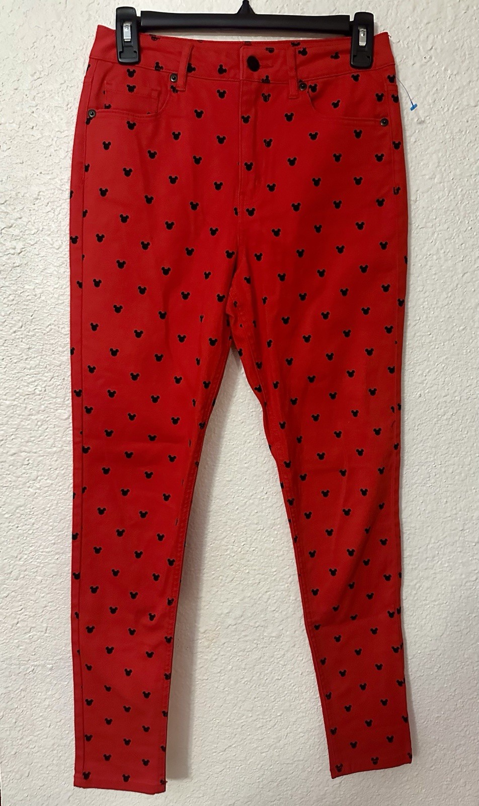 Forever 21 Disney Mickey Mouse Red Denim Jegging Jeans 5-Pocket Button S