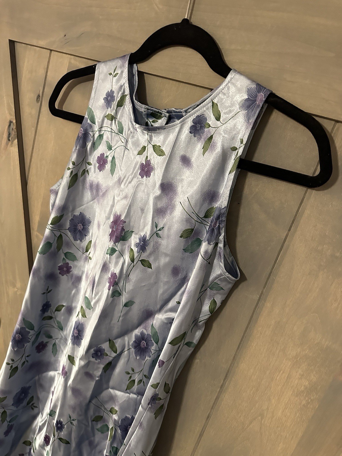 Y2K Vintage Breakin Loose Floral Satin Fairy Dress Juniors 7/8 Whimsigoth Grunge