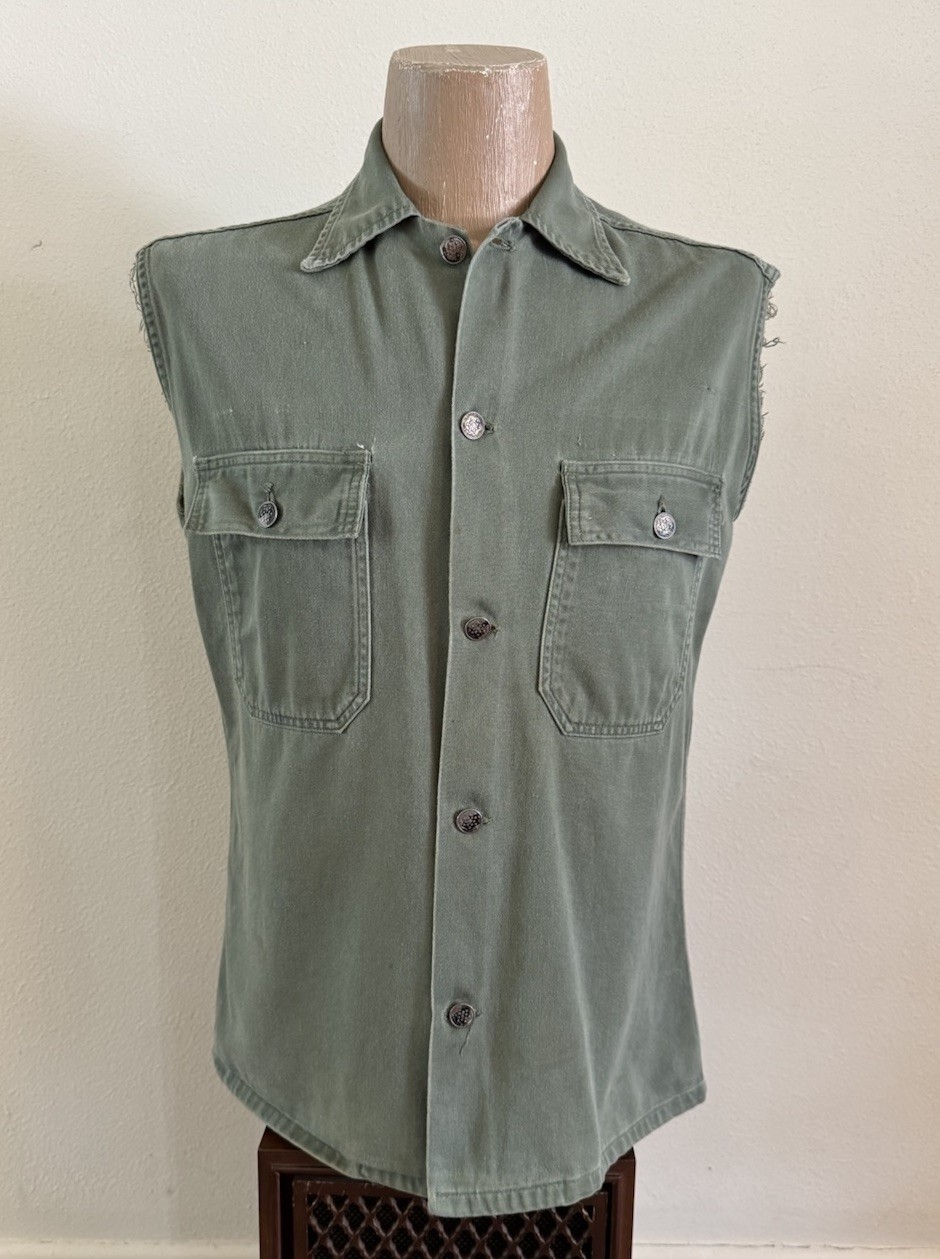 1950s Vtg Korean War US Army 13 Star Utility Shirt Military Punk Rock Skate 50s