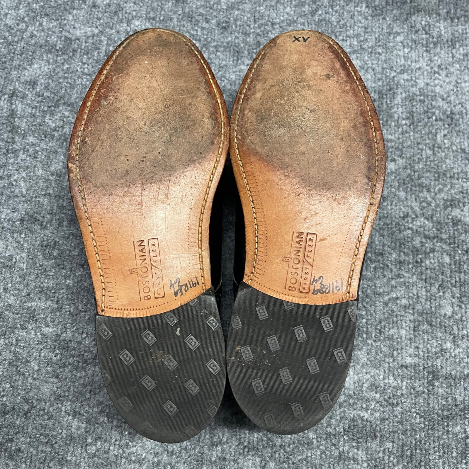 Bostonian Crown Shoes Size 9 D/B Windsor First Flex Black Leather Wingtip Brogue