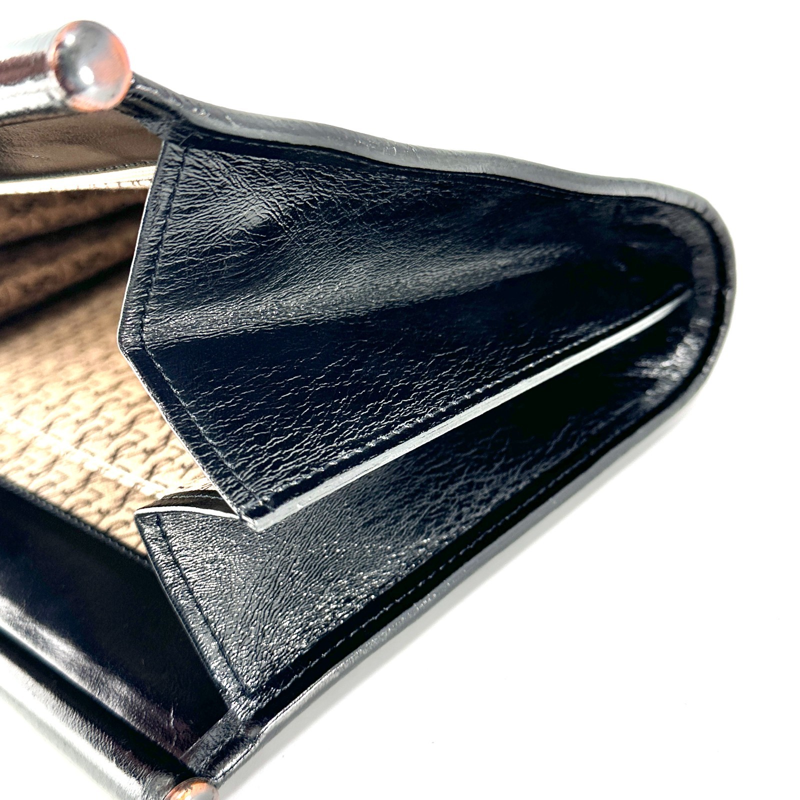 Yves Saint Laurent Black Leather Clutch Bag V stitch YSL Purse Vintage Authentic