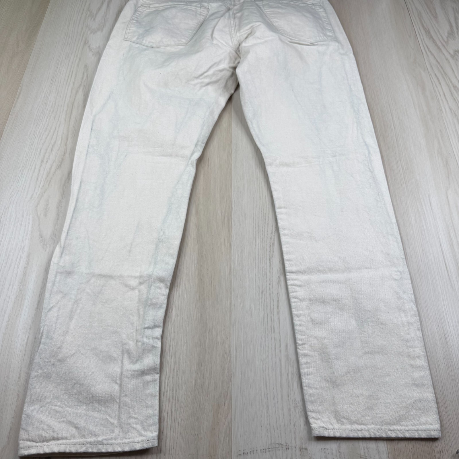 Todd Snyder Mens Cream Classic Fit Selvedge Denim Straight Jeans Size 34×32