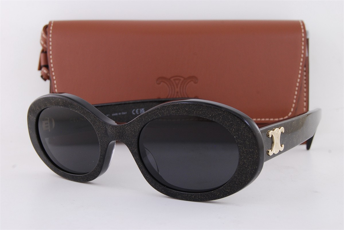 Brand New CELINE Sunglasses CL 40194U 03A Black/Gold Glitter/Gray For Women
