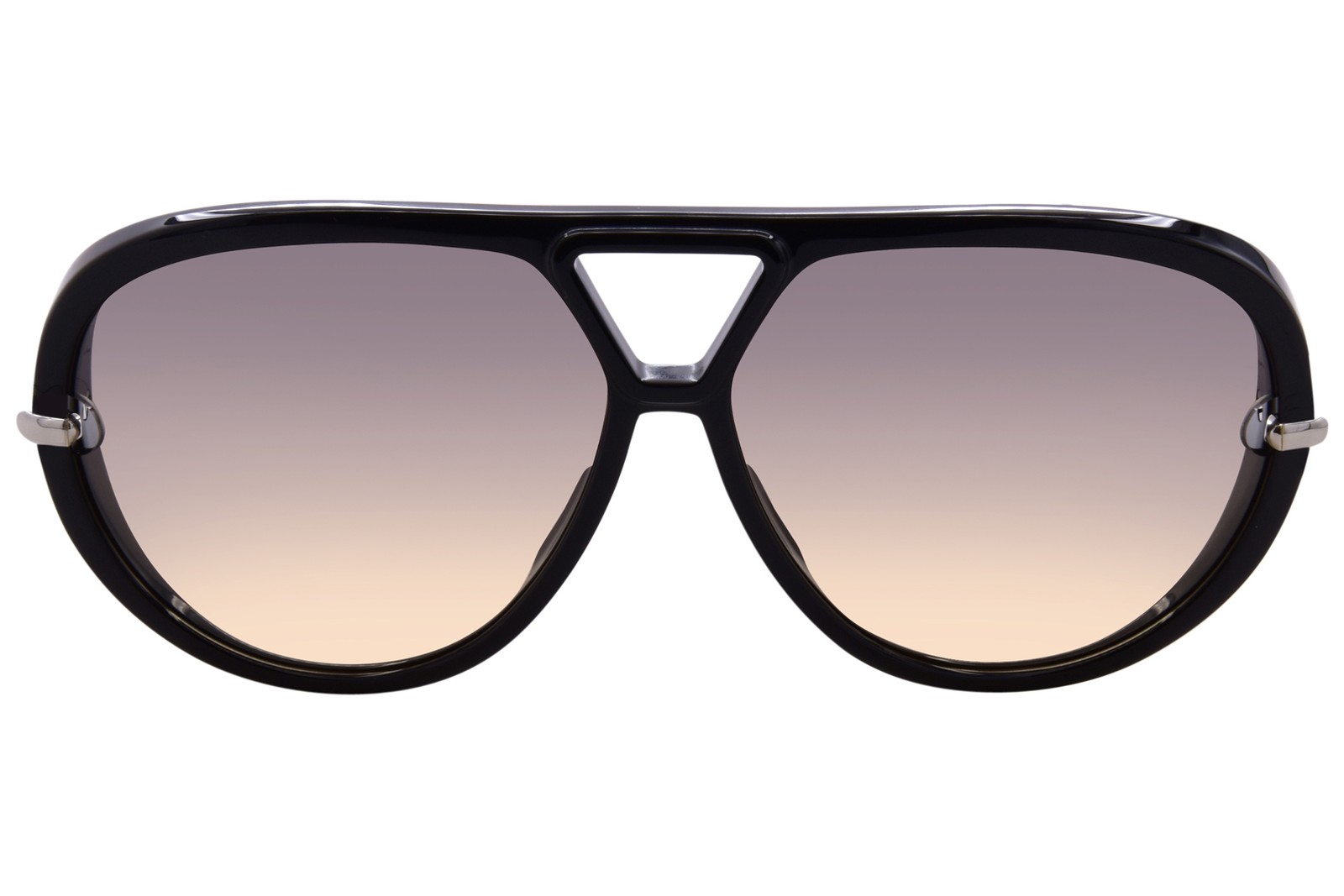 Bottega Veneta BV1273S 010 Sunglasses Black/Silver/Brown Lens Pilot Earring 63mm