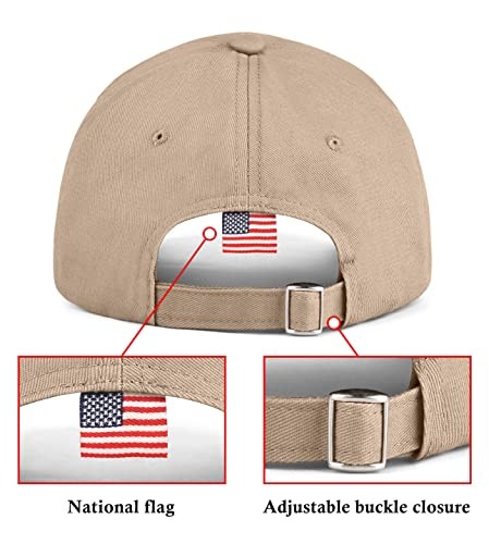 KIRAAT 3 Pack American Flag Baseball Cap Unisex,Low One Size Black＆grey＆khaki