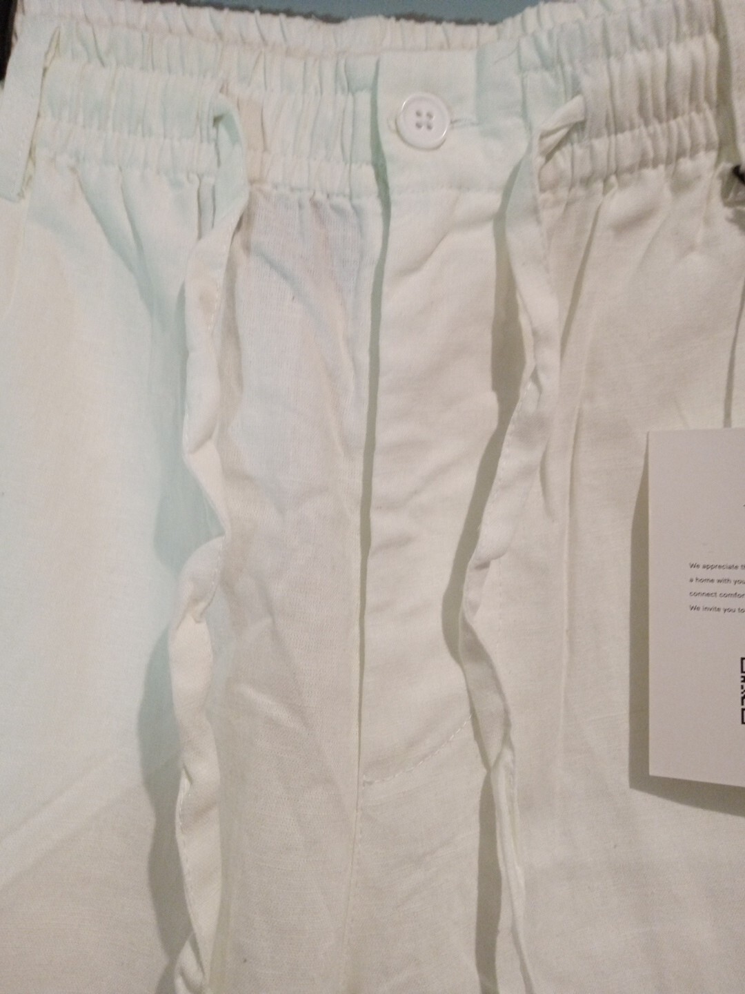 Hat and Beyond Relaxed Linen Cotton Pants, Women’s Size L White NWT