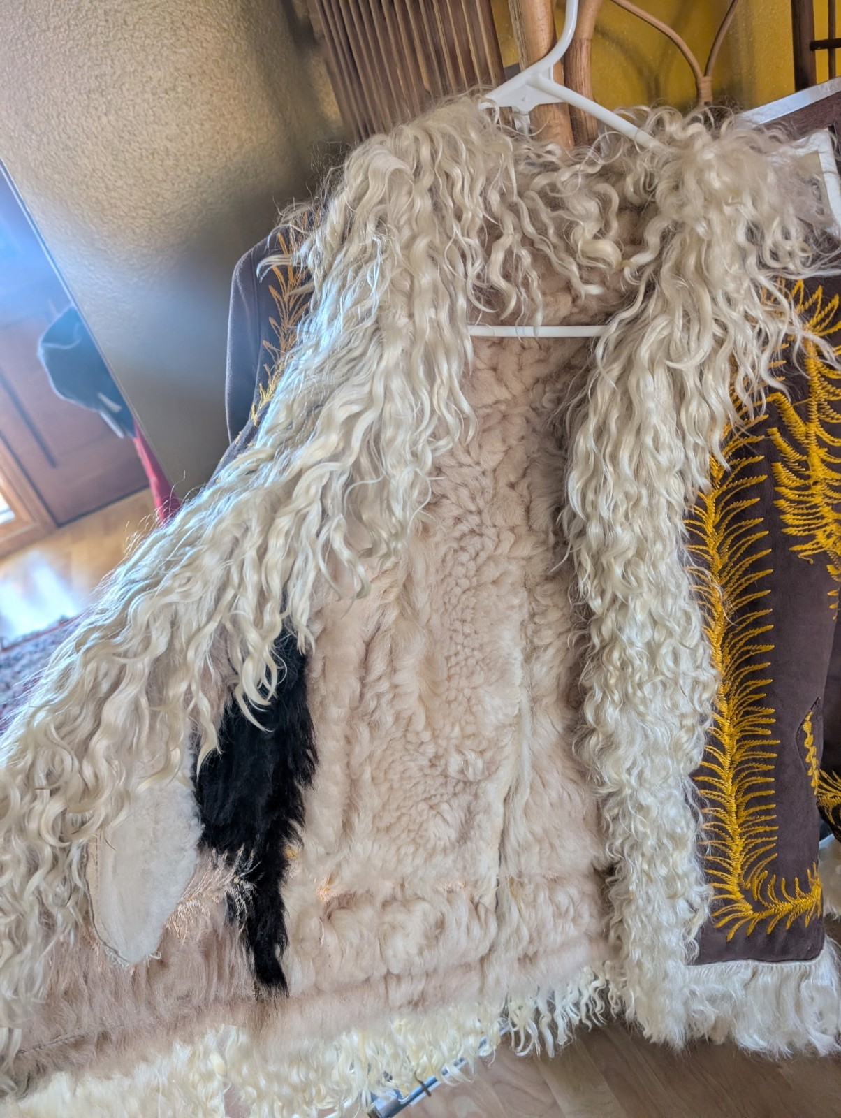 Embroidered Fur Afghan Coat, Embroidered