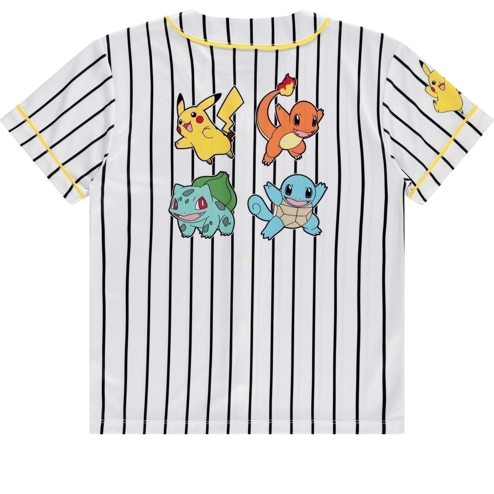 Boys Pokémon Baseball Jersey Shirt – Featuring Pikachu, Charizard, Squirtle…