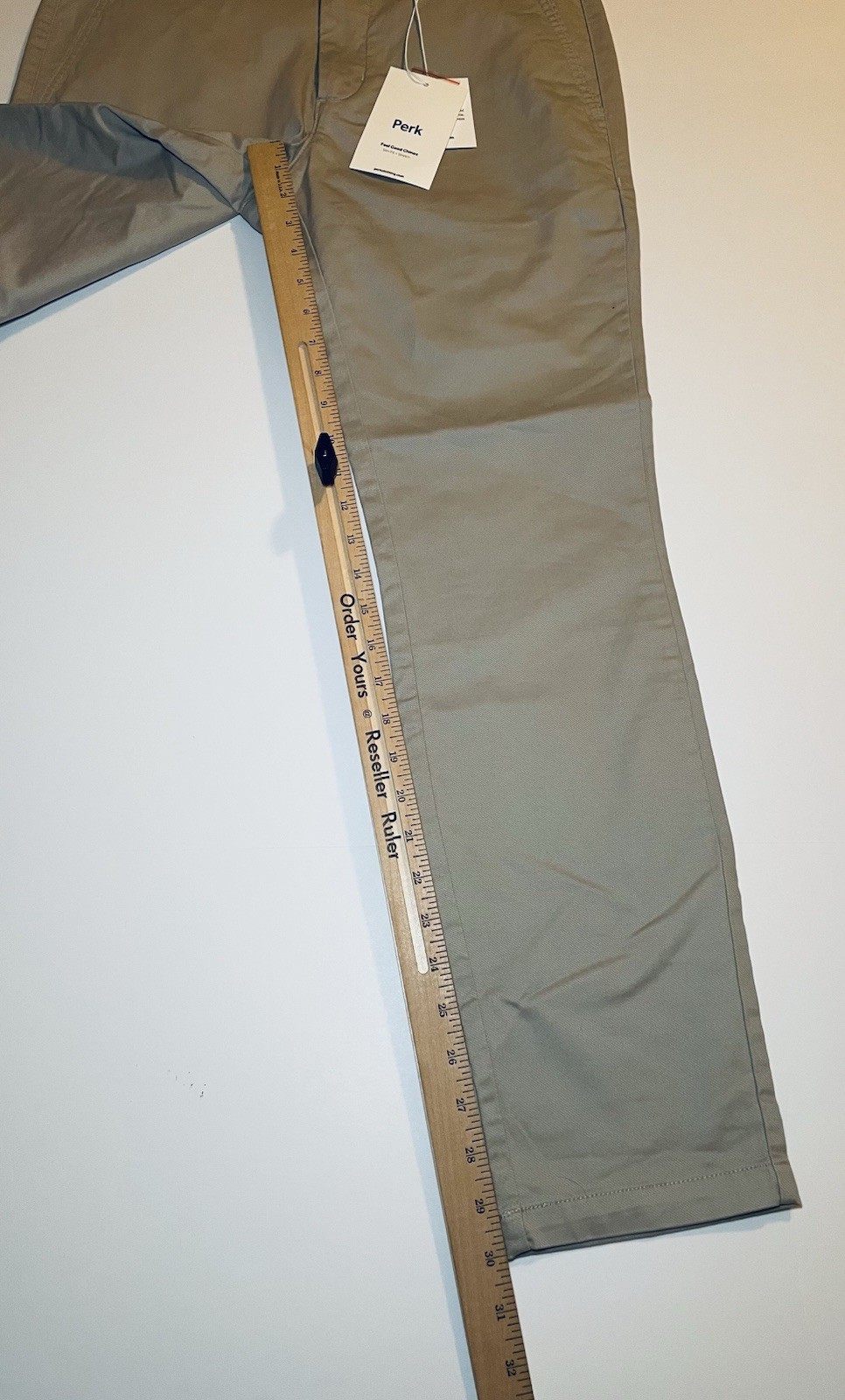 Perk Pants Mens 32×30 Feel Good Chinos Smooth Beige Slim Fit Stretch