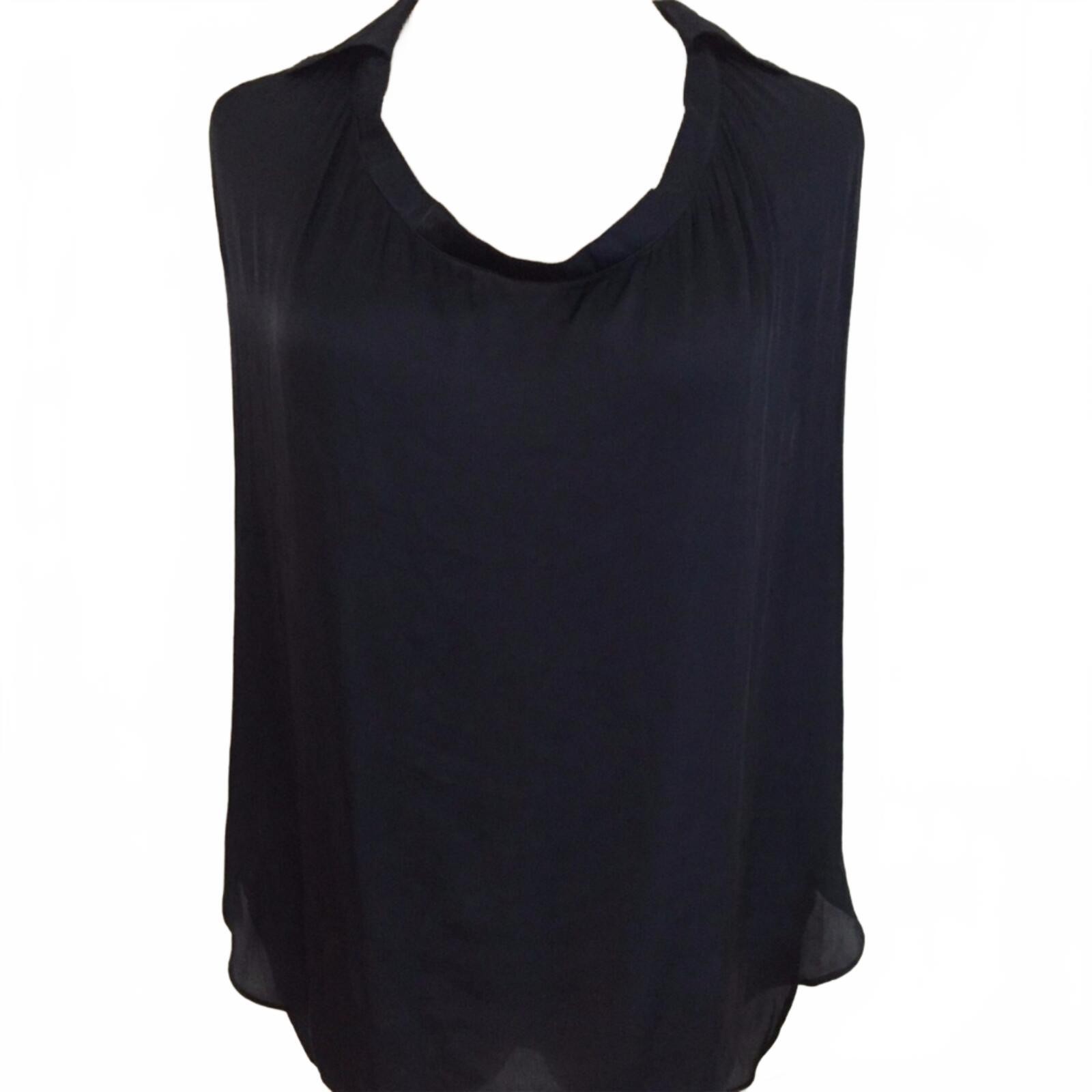 Vince Midnight Blue Collared U-Neckline Women’s Blouse Size 6