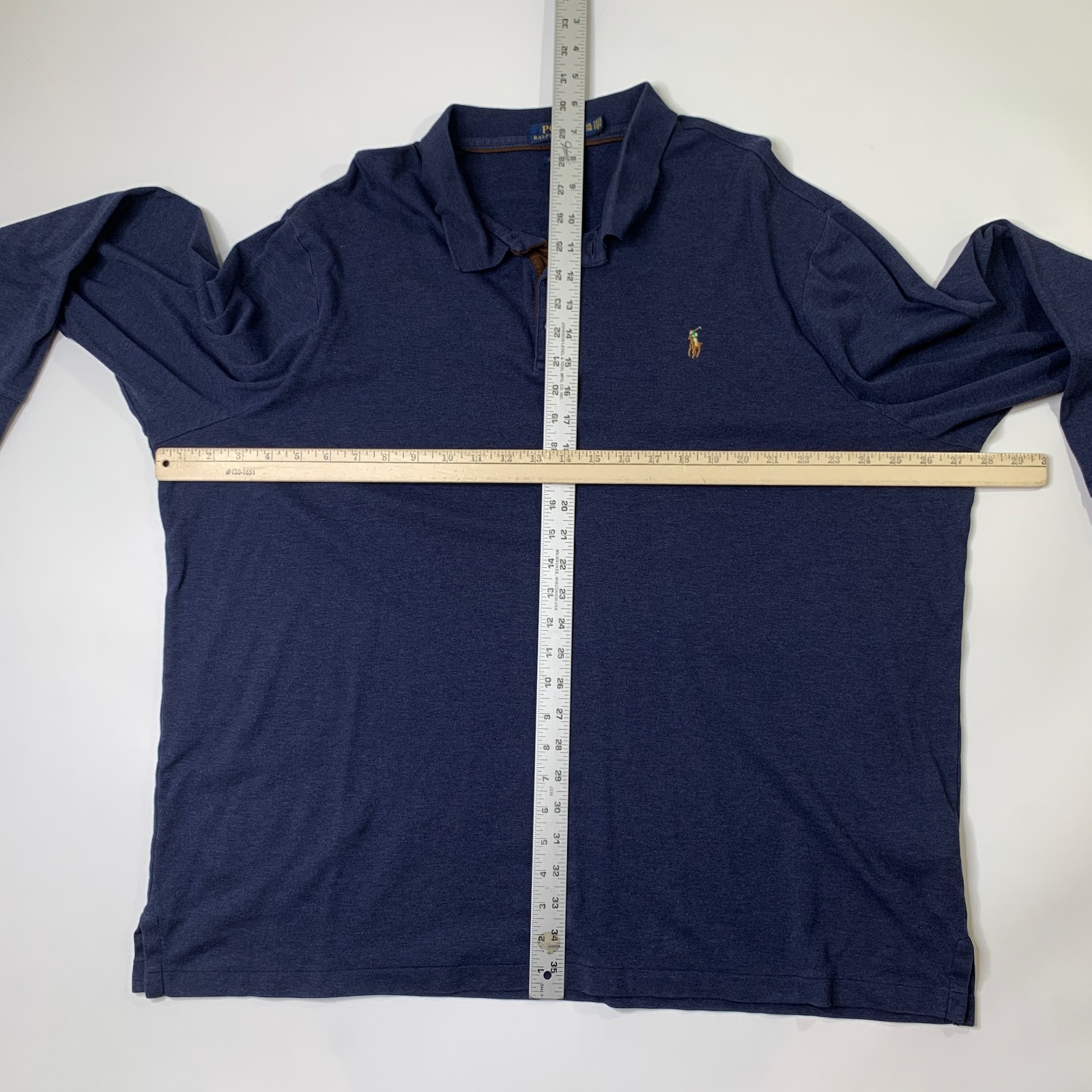Polo Ralph Lauren Shirt Men XXL Prussian Classic Fit 3-Button Placket Lisle Golf