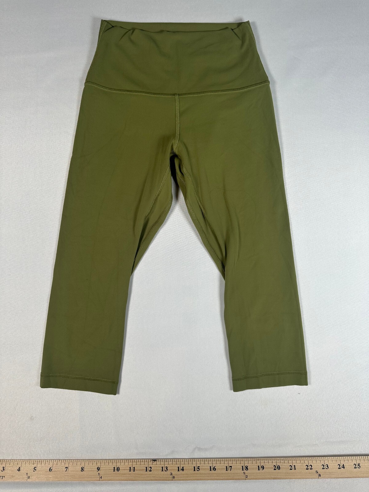 Lululemon Align High-Rise Crop Leggings Bronze Green with Nulu Fabric Sz4 (088)