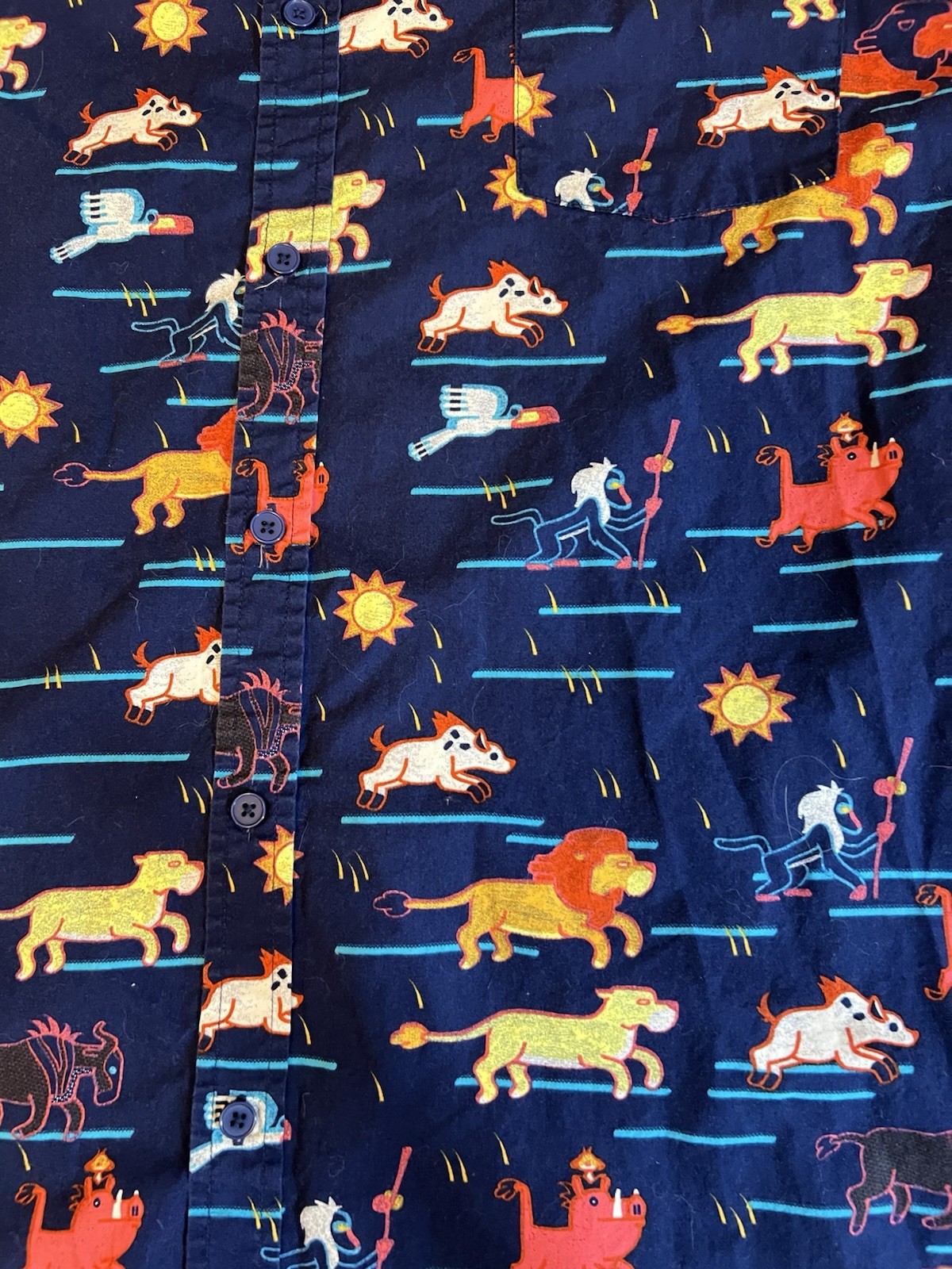 Disney The Lion King XXL Button Up Shirt Hakuna Matata Timon Pumbaa Simba AOP…