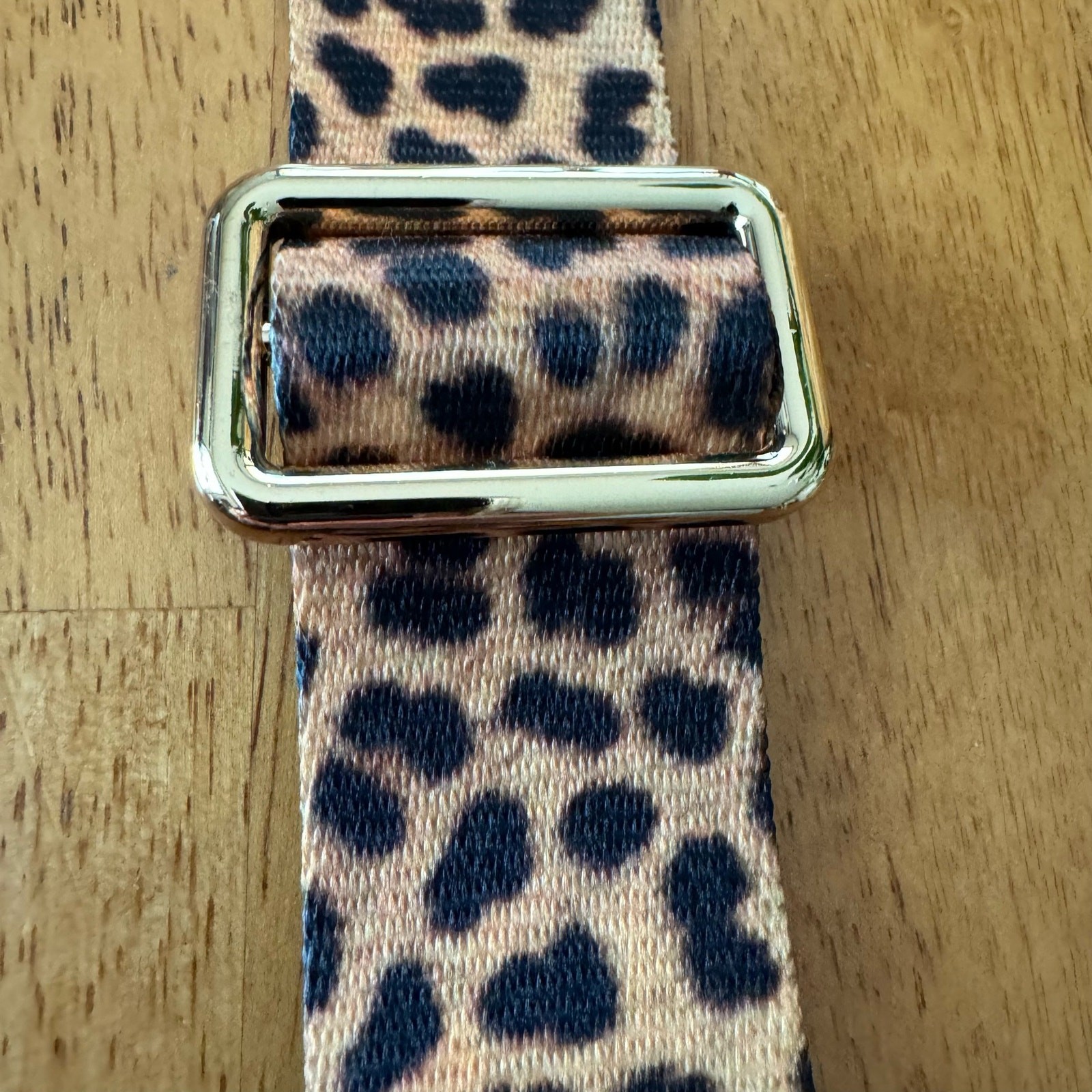New Mautto Cheetah Leopard Print Handbag Strap 1.5″ Wide 48″ Long Gold Tone