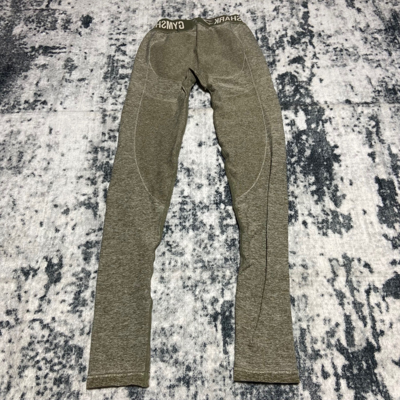 Gymshark Flex High Waisted Seamless Leggings Olive Green Marl Small ZZ35