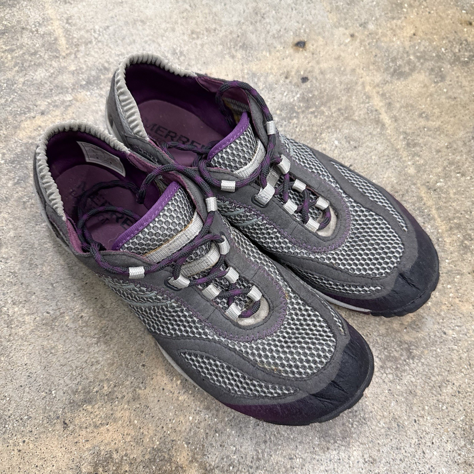 Merrell Pace Glove Dark Shadow Outdoor Hiking Shoe Womens 7.5 J68376 Gray Purple