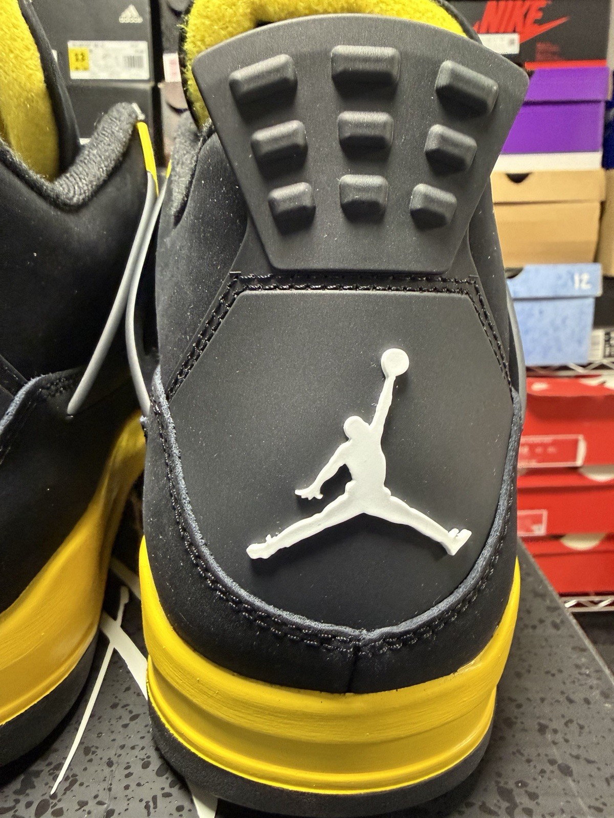 Nike Air Jordan 4 RETRO DH6927 017 BLACK YELLOW WHITE MENS Size 13 BRAND NEW