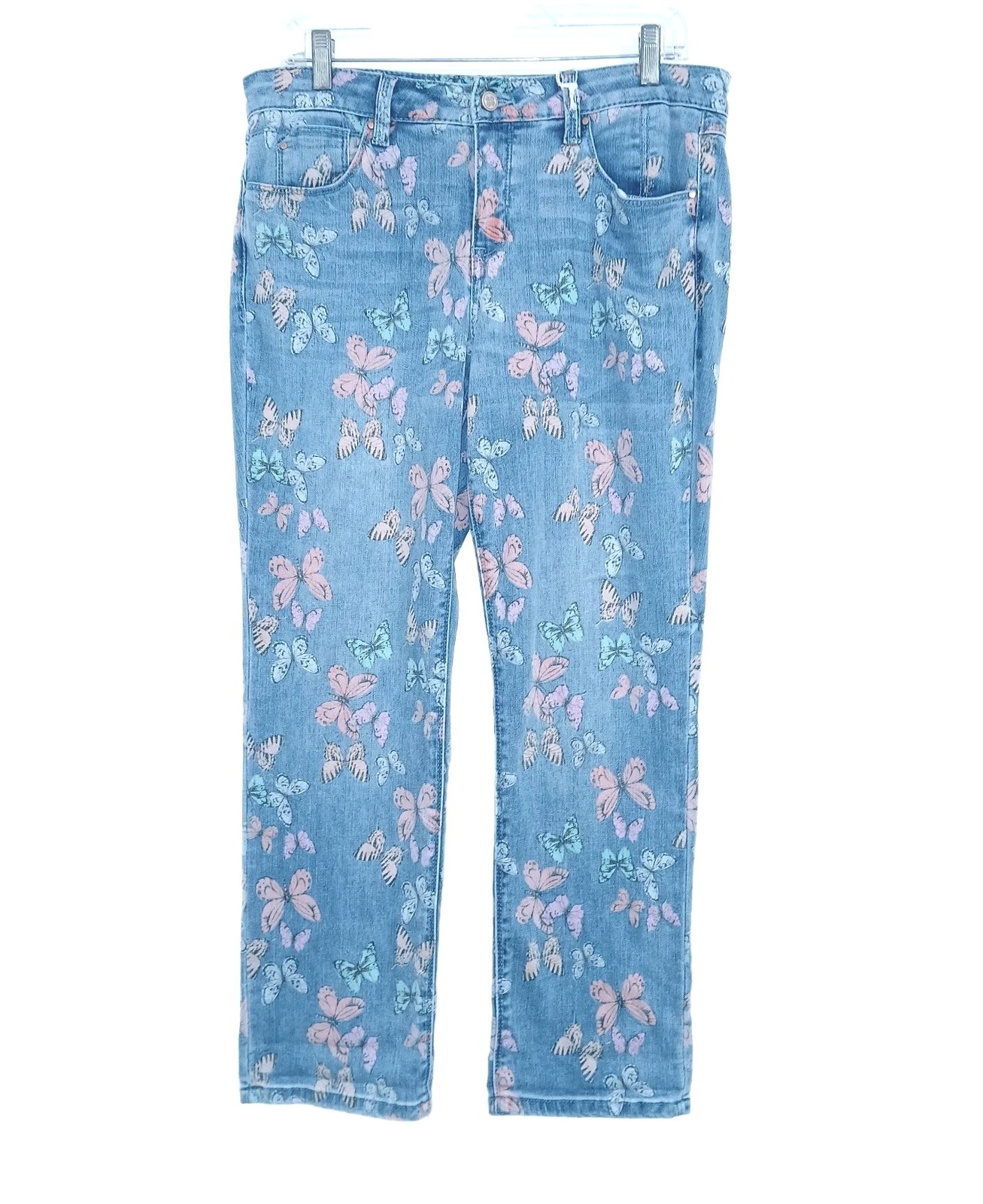 Laurie Felt Women Daisy Denim Relaxed Boyfriend Straight Jeans 10P Butterfly