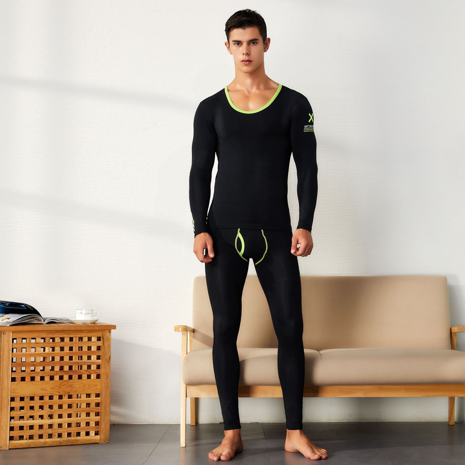 Men’s Thin Thermal Long Johns Set -Base Layer Underwear Pants, Casual Wear