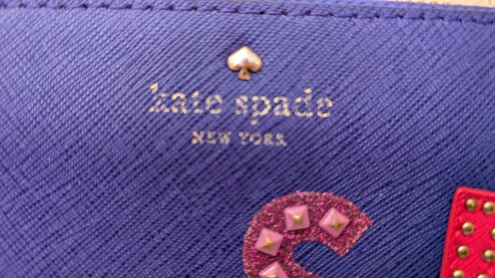 Kate Spade New York Hartley Lane Cassidy Keychain Purple Wallet Initial S