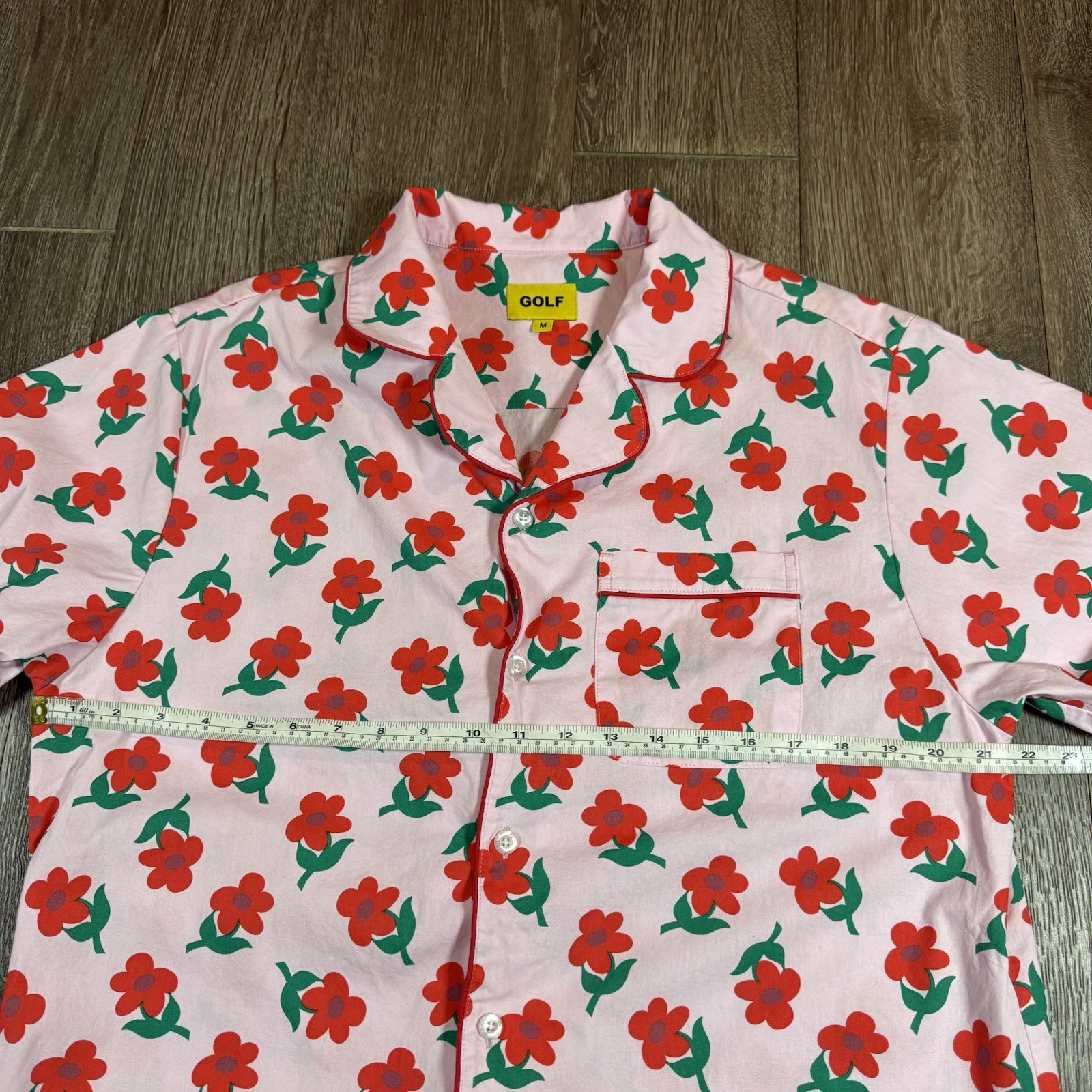 GOLF Wang Men’s Floral Print Pink Button-Front Shirt and Pant Set Medium
