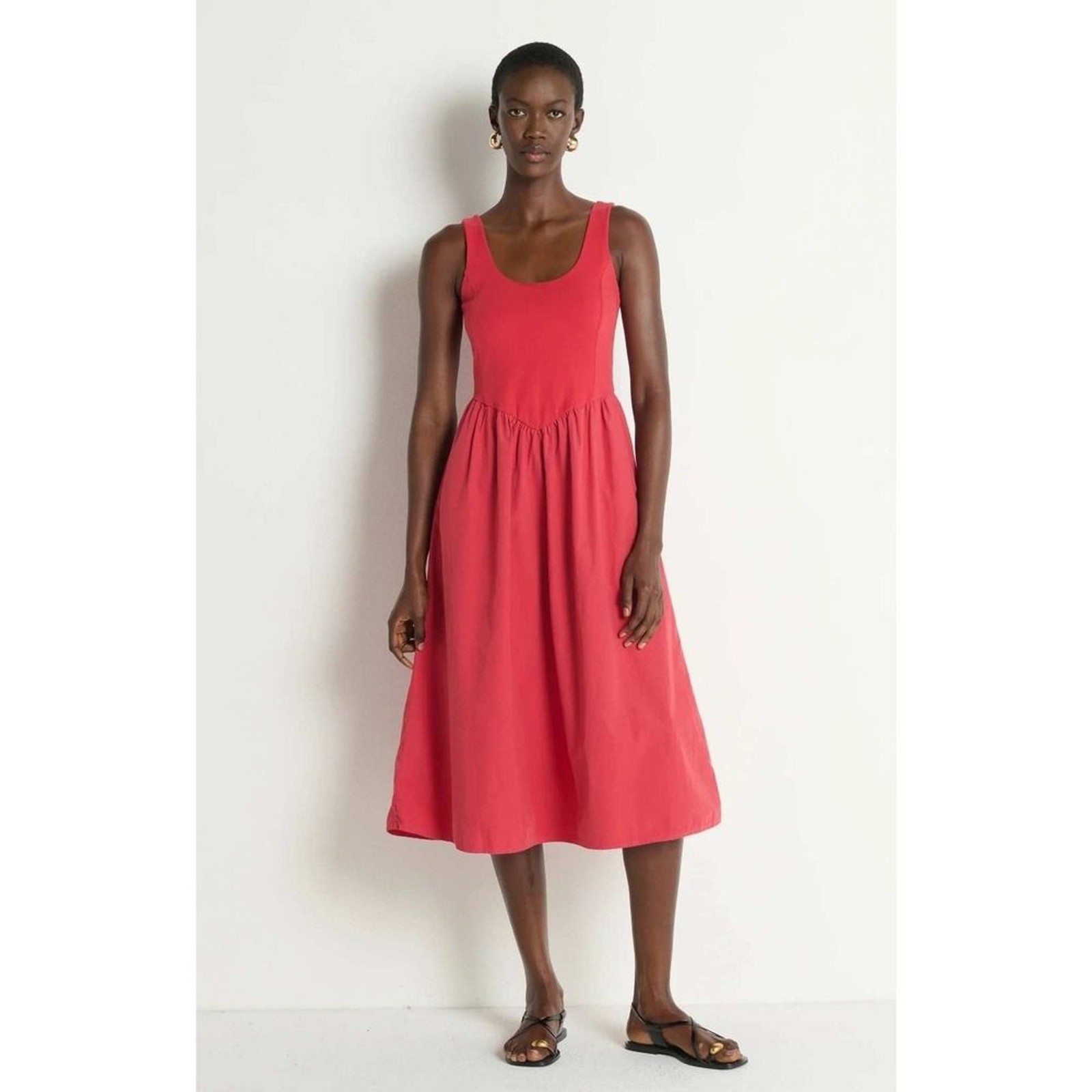 Nation LTD Los Angeles Fiona Midi Dress Red Large