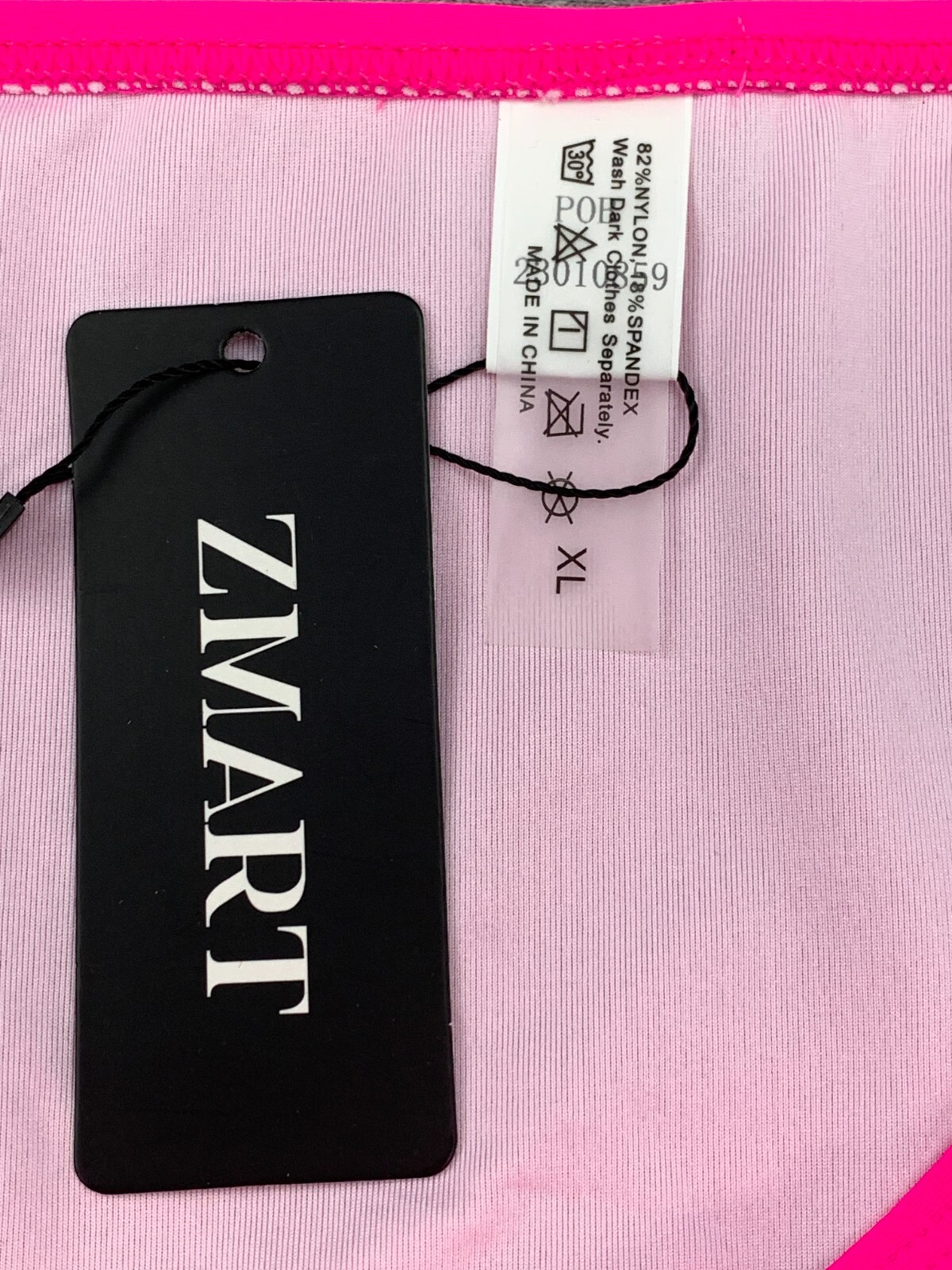 Zmart Lined String Bikini Tankini Swimsuit Bottom Womens size XL Bright Pink Tie