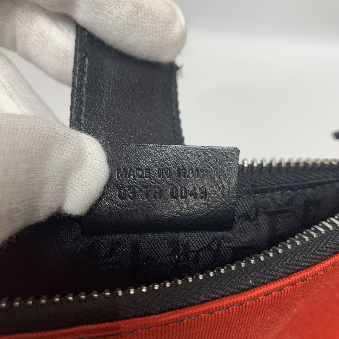Christian Dior Zipper Pouch Hardcore Red Size: W8.3xH2.8 in. Vintage