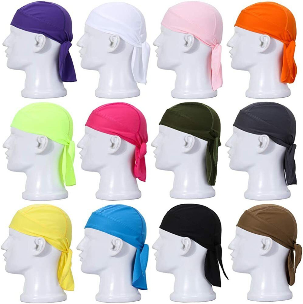 Sweat Wicking Dew Rags Skull Cap Helmet Liner Breathable Head Wrap Beanie Hat